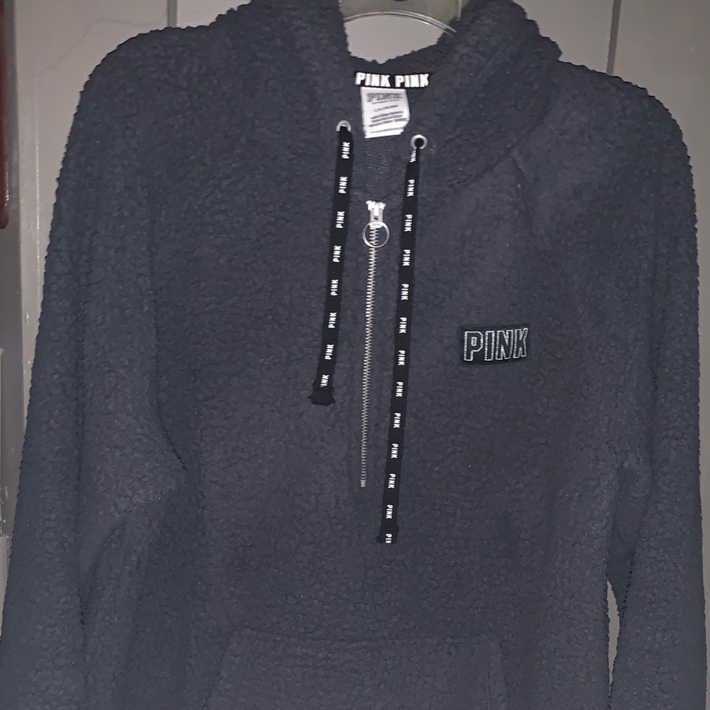 Pink-Victoria’s Secret Dark Grey Hoodie- Large